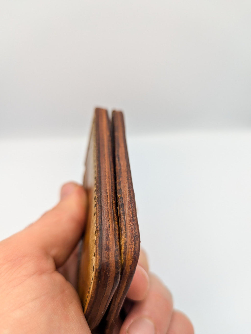 Goalie Pad and Premium Vegtan Bifold Leather Wallet | Minimalist | Blue | Upcycled | Hockey Gift