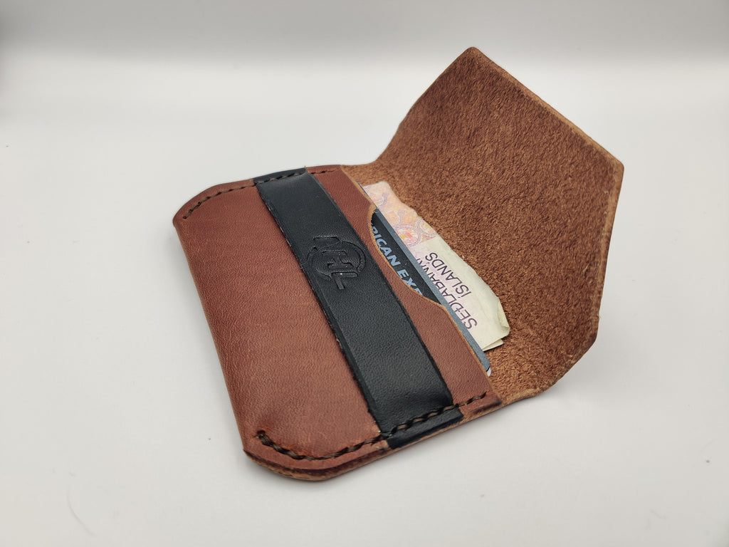 Minimalist Card Holder Flap Wallet | Brown and Black