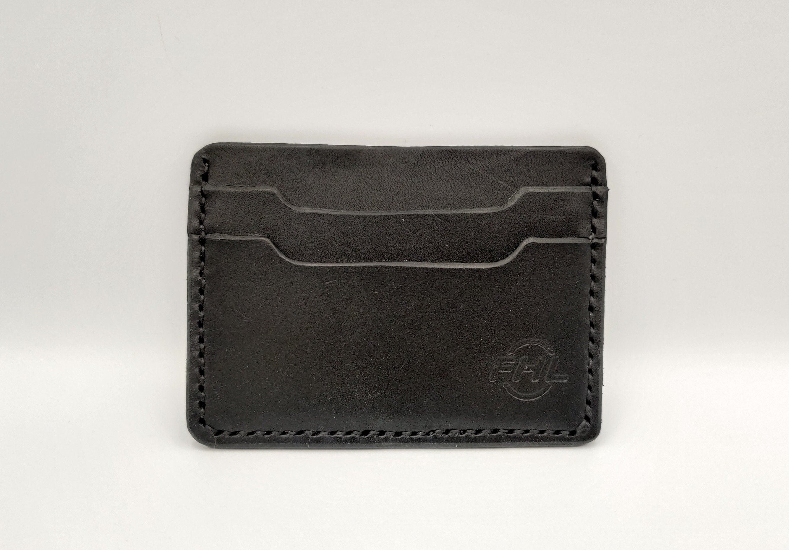 Handmade Minimalist Leather Cardholder Wallet | Jet Black