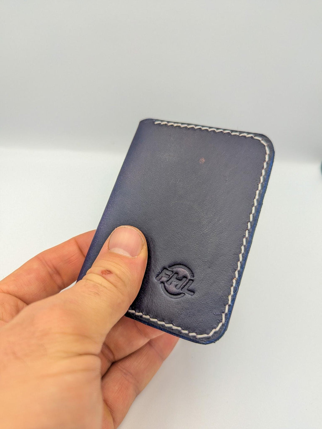 Goalie Pad and Premium Vegtan Bifold Leather Wallet | Minimalist | Blue and Red | Upcycled | Hockey Gift