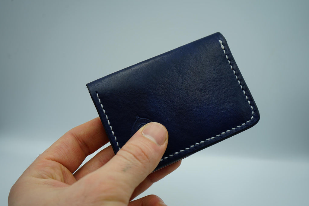 Chicago Bears | Football and Premium Vegtan Bifold Leather Wallet | Minimalist | Blue and Orange | Upcycled | Football Gift