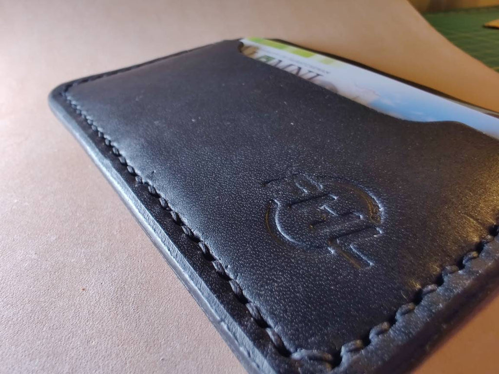 Handmade Minimalist Leather Cardholder Wallet | Jet Black
