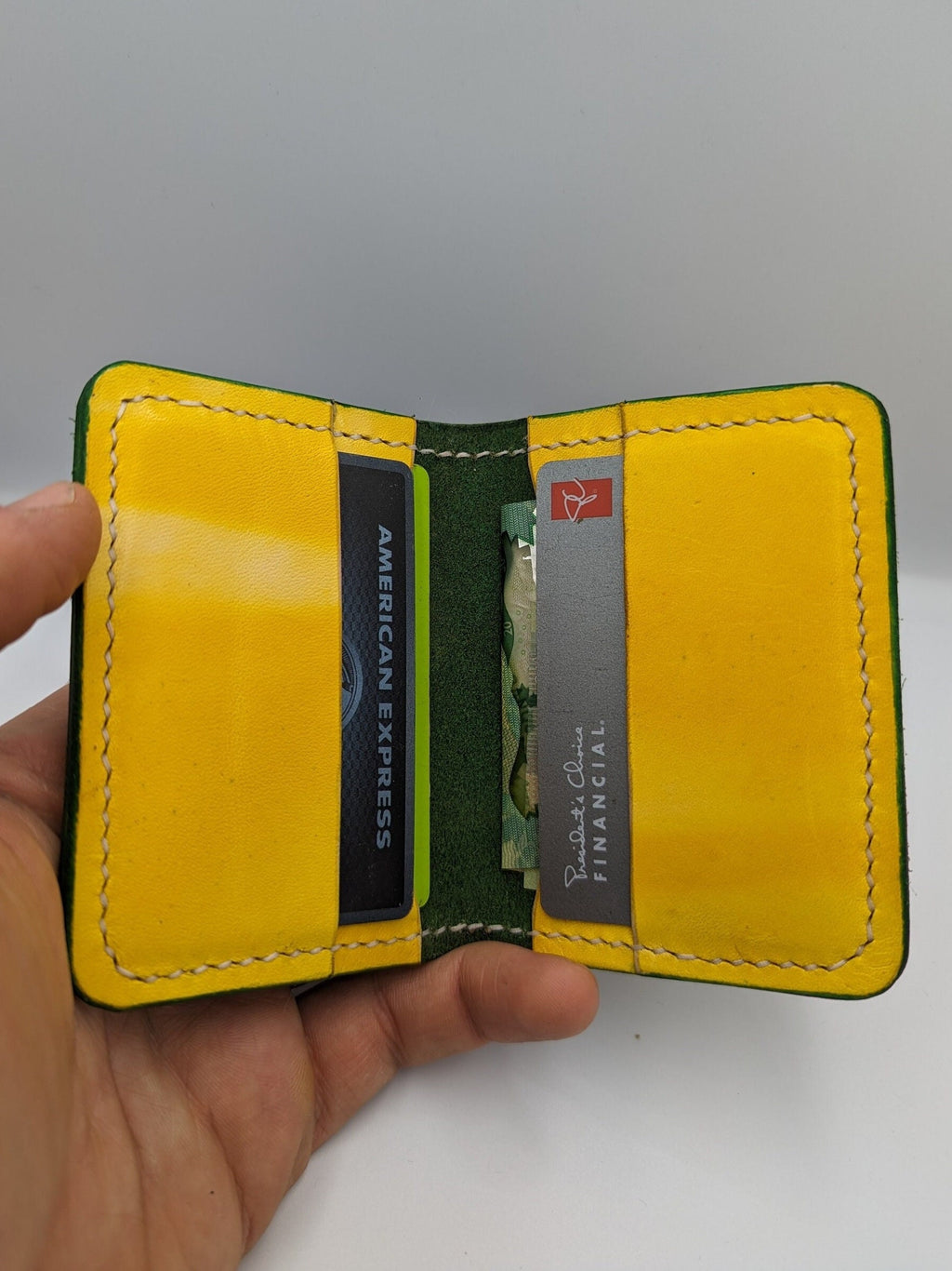 Minimalist Bifold Wallet | Green and Yellow | Green Bay Packers | John Deere | Edmonton Elks