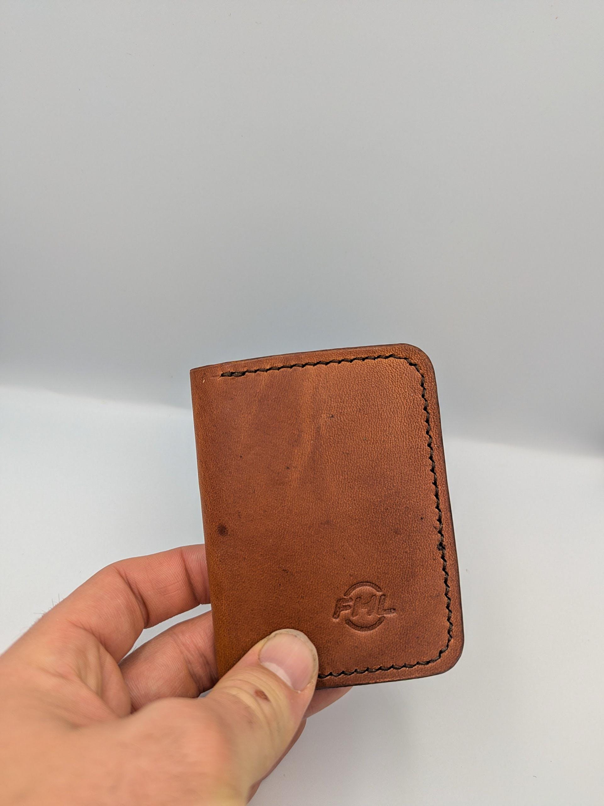 Vintage Goalie Pad and Premium Vegtan Bifold Leather Wallet | Minimalist | Brown | Upcycled | Hockey Gift