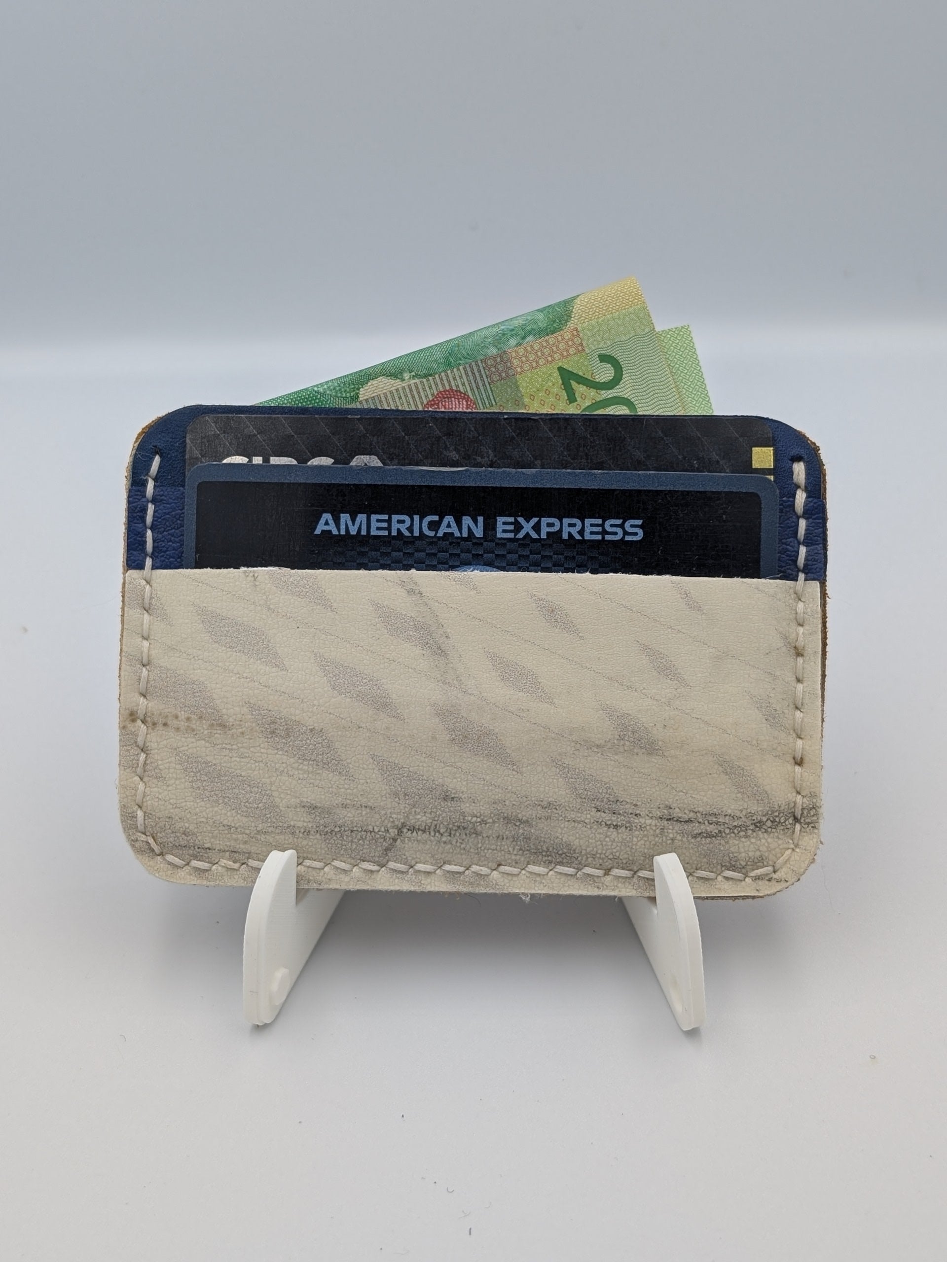 The Rookie Cardholder - Navy and White