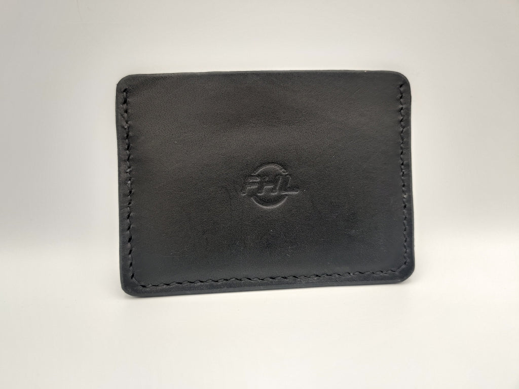 Handmade Minimalist Leather Cardholder Wallet | Jet Black