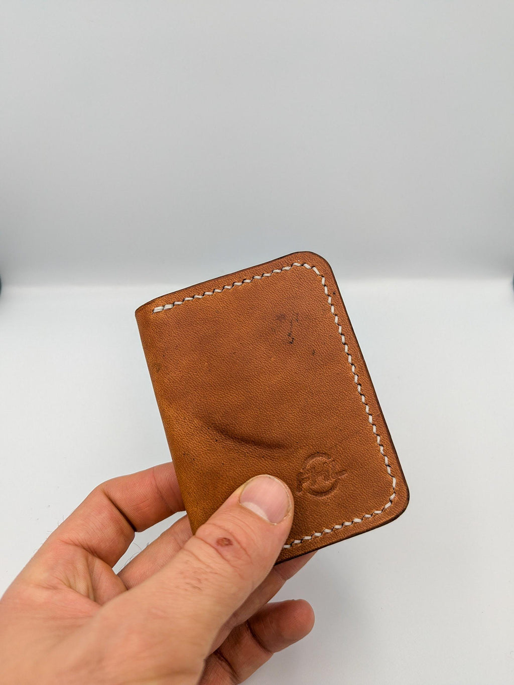 Goalie Pad and Premium Vegtan Bifold Leather Wallet | Minimalist | Blue | Upcycled | Hockey Gift