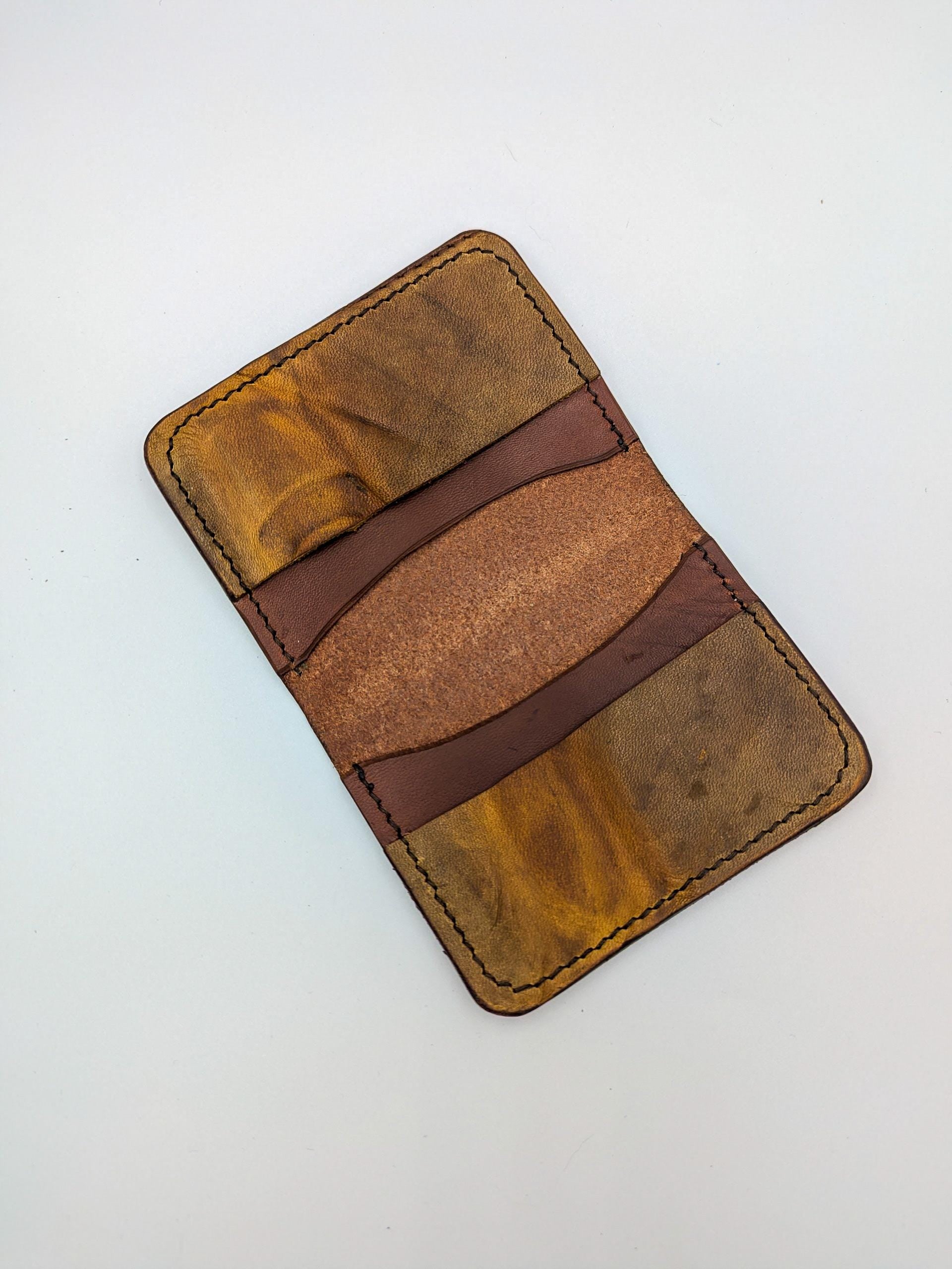 Vintage Goalie Pad and Premium Vegtan Bifold Leather Wallet | Minimalist | Brown | Upcycled | Hockey Gift